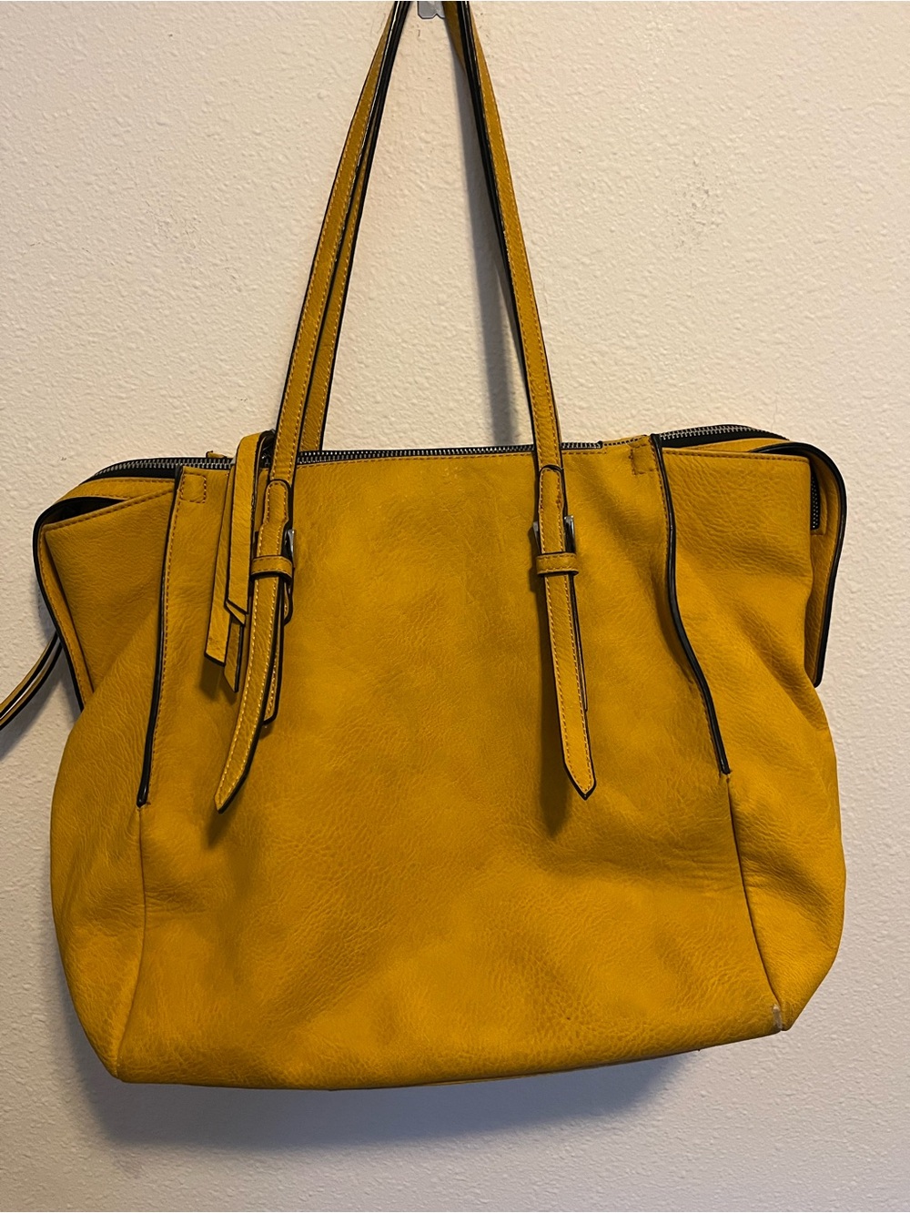 Urban Expressions Mustard Yellow Tote with Dual Shoulder Straps